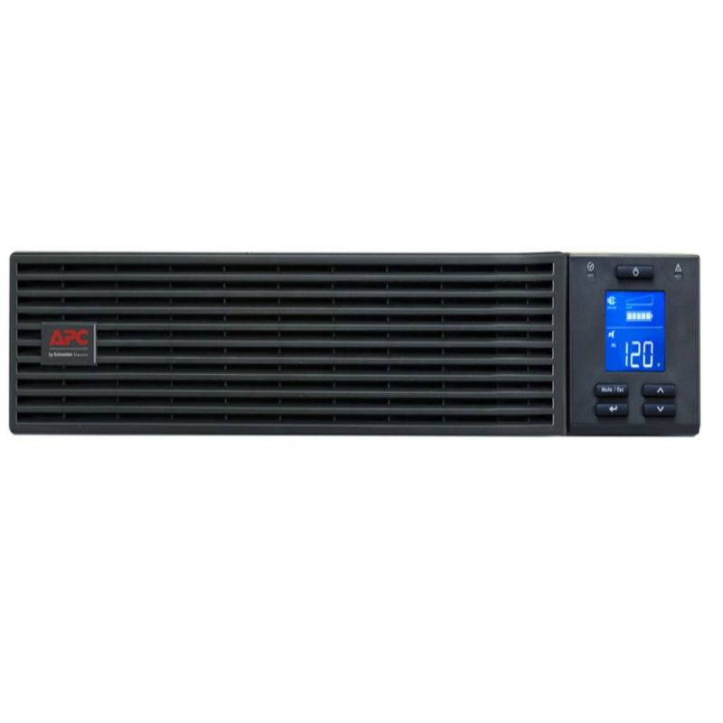 Easy UPS On-Line with Rail Kit, 3000VA, 2400W, 2 RU, Rack Mount, 4.86 ft. Cord, 600 Joules Rated, Black, 86 H x 437 W x 632 D mm
